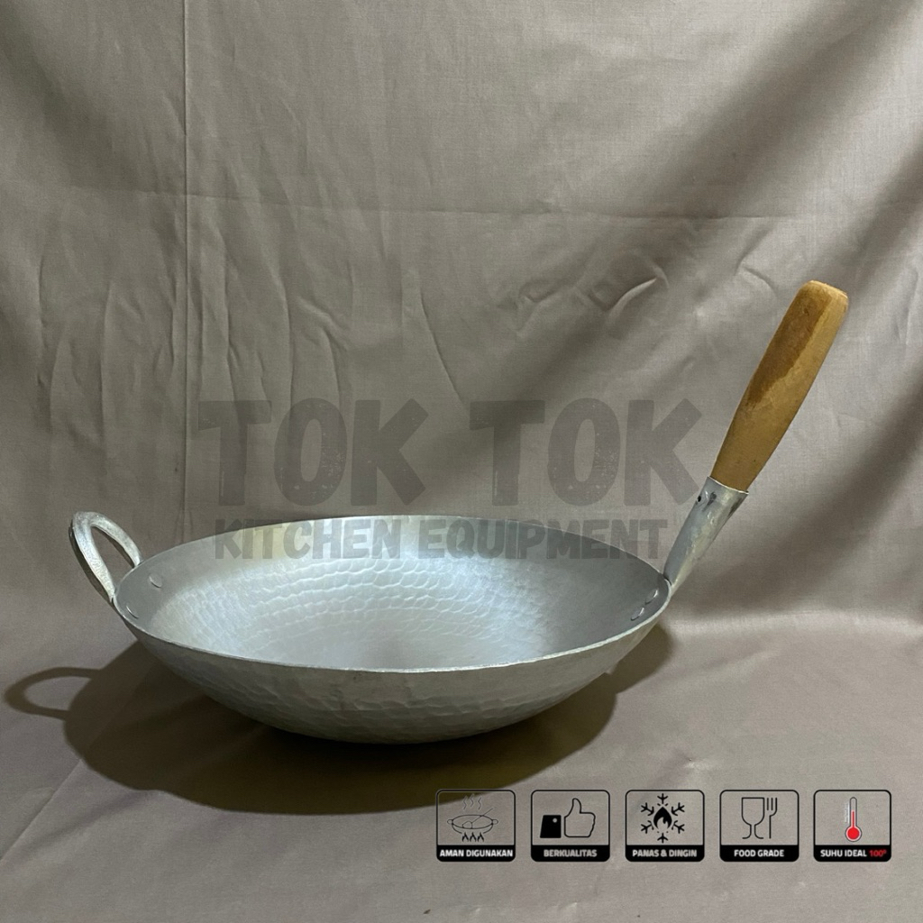 TokTok | Wajan Gagang | Wajan Seblak | Wajan Nasi Goreng Almunium 100% ORIGINAL Khas Garut [Diameter