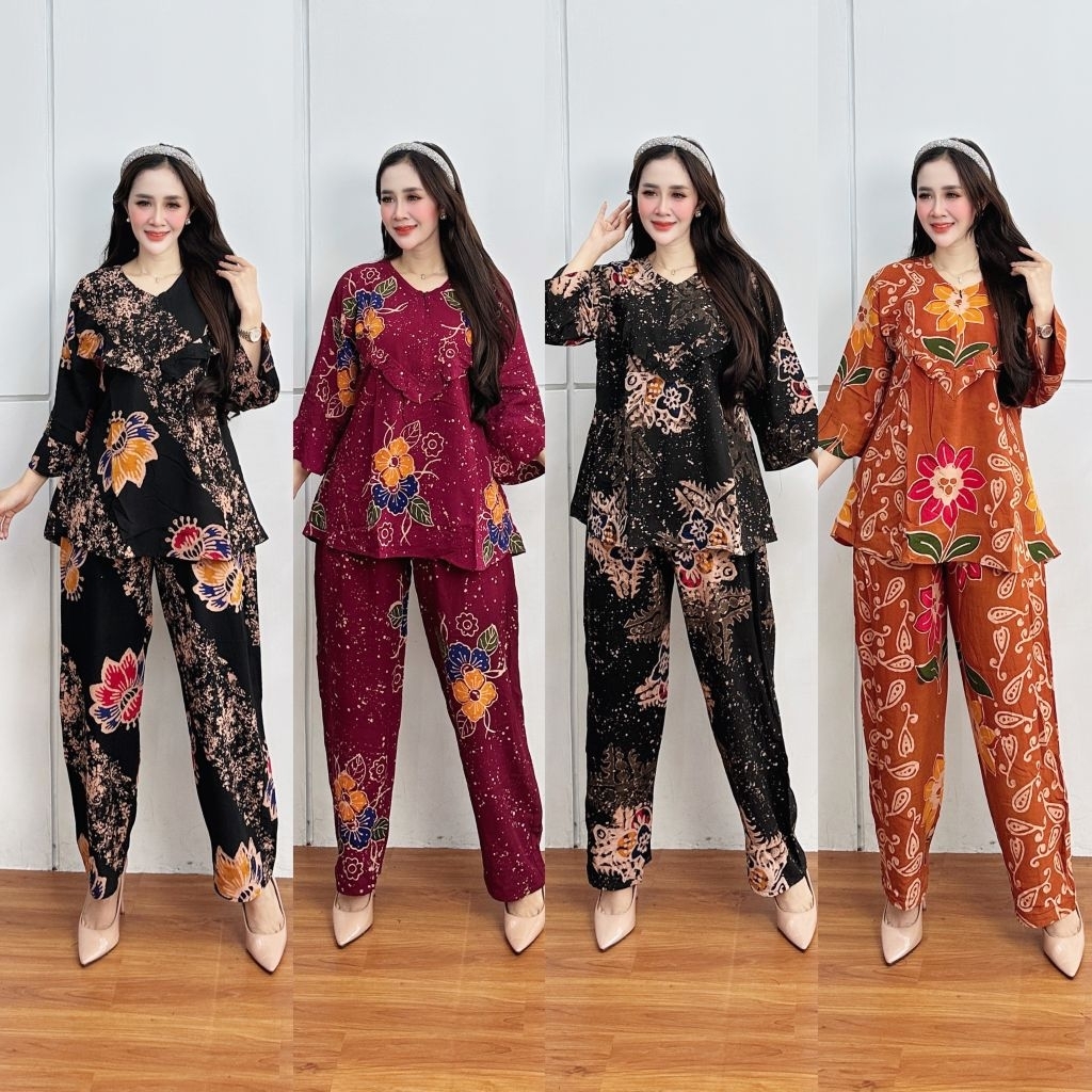 Terbaru one set Tie dye setelan Rayon Tebal Ld 110cm ( BISA COD ) baju santai