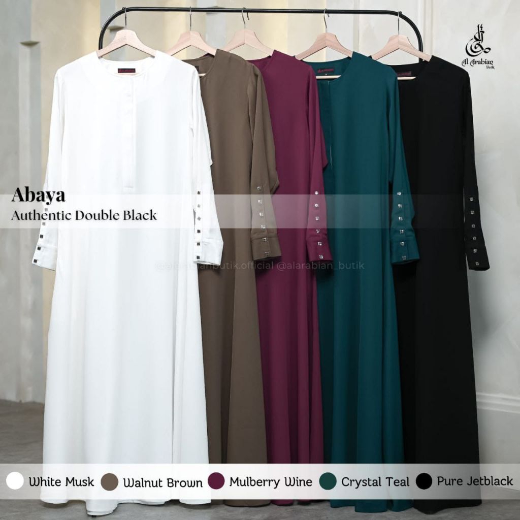 ABAYA DOUBLE BLACK AL ARABIAN - ABAYA AL ARABIAN - ABAYA LENGAN KANCING