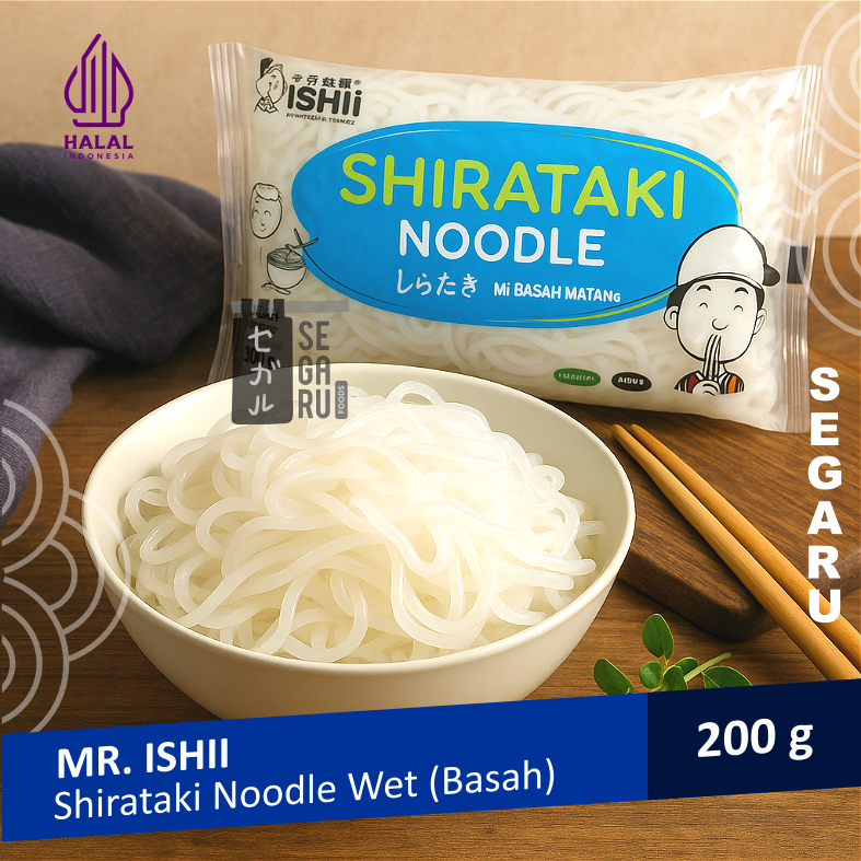 Shirataki Noodle Hijau Mr Ishii | Mie Shirataki Jepang Halal 200 gr