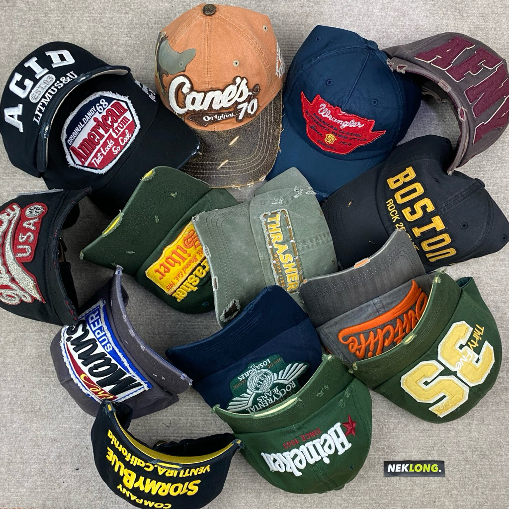 Topi Motif Sobek Ripped Cap Preloved Scnd