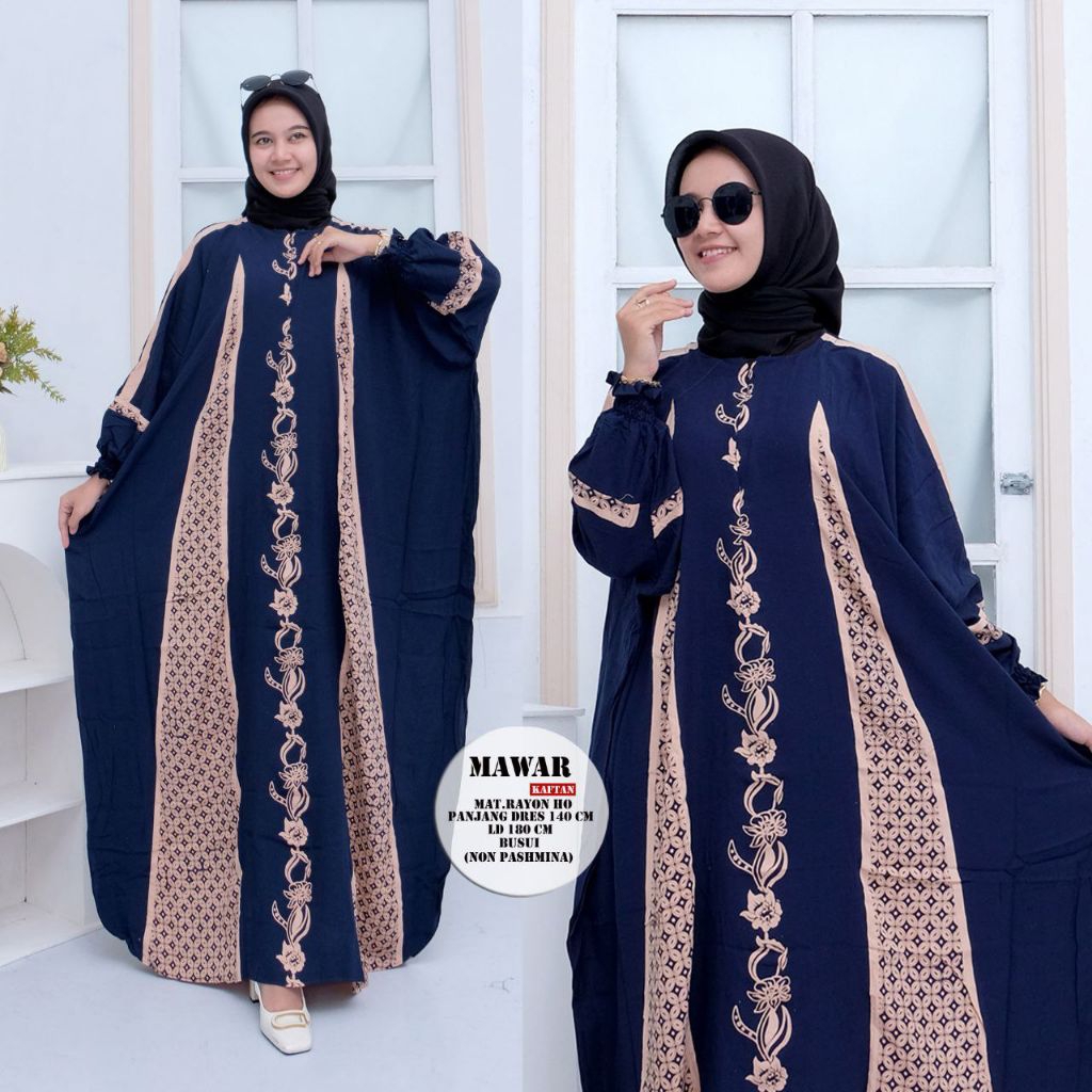 Grosir Gamis Kaftan Mawar Terbaru 2025 Bahan Rayon Ld 180 Pb 140 Jumbo