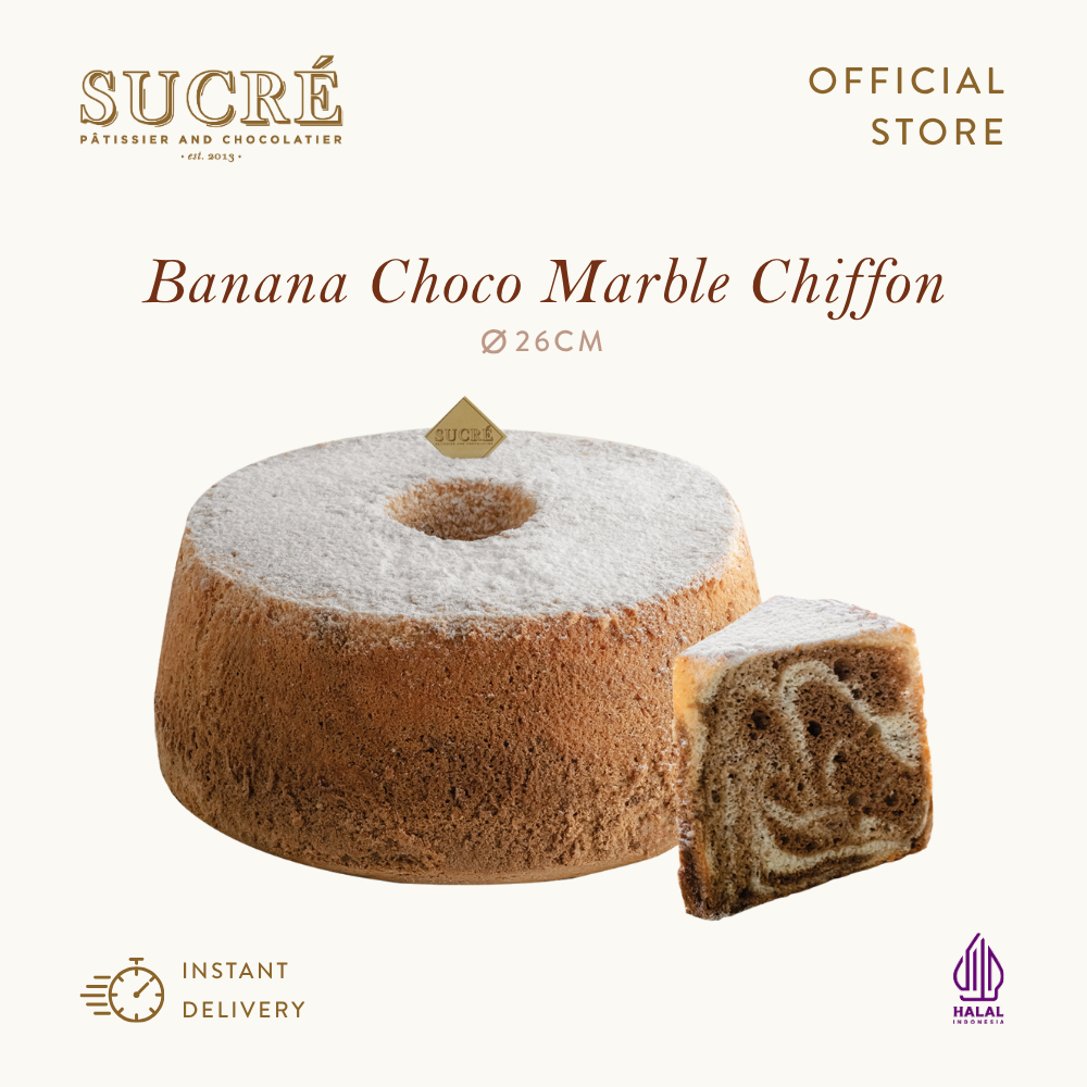 Sucre Patissier Banana Choco Chiffon Cake - Kue Ulang Tahun Birthday Cake 26cm