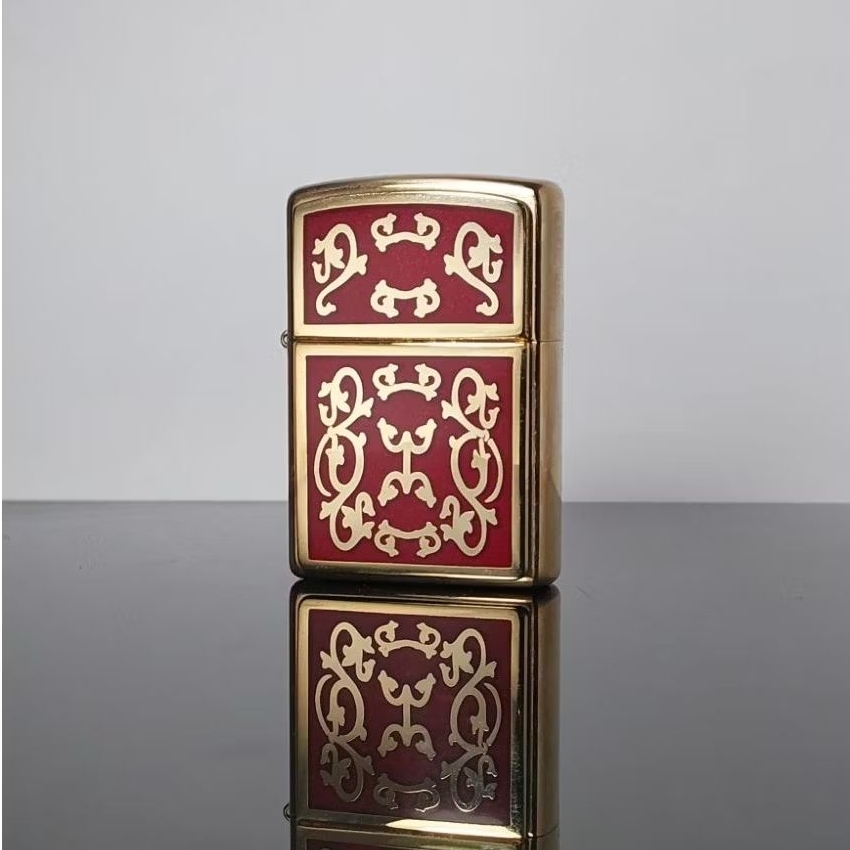 ZIPPO IMPERIAL FILIGREE EMBLEM GOLD PLATE DISCONTINUED ITEM TAHUN 2005