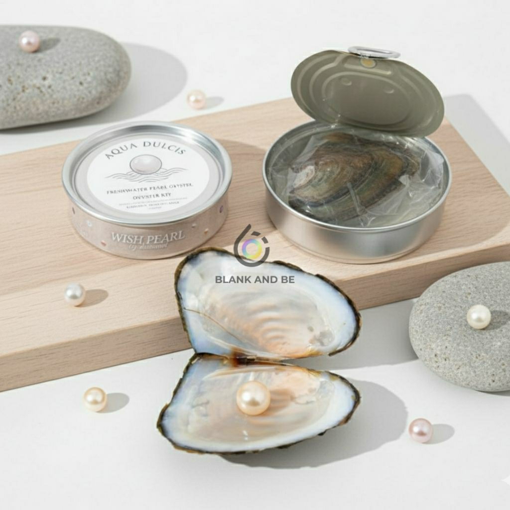 Wish Pearl Oyster Kit | Kerang Mutiara Asli Segar dalam Kaleng | Hadiah Unik
