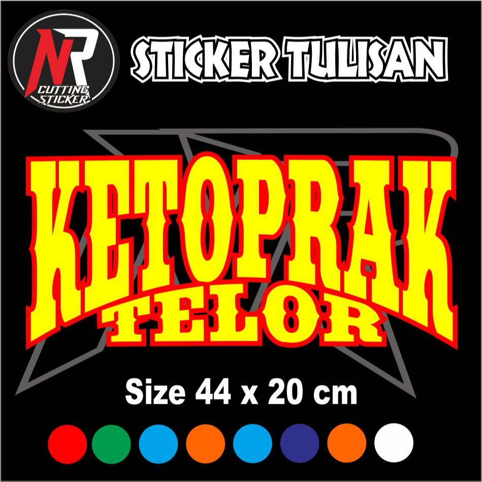 sticker cutting tulisan ketoprak telor sticker tulisan huruf dobel sticker tempelan untuk nama juala
