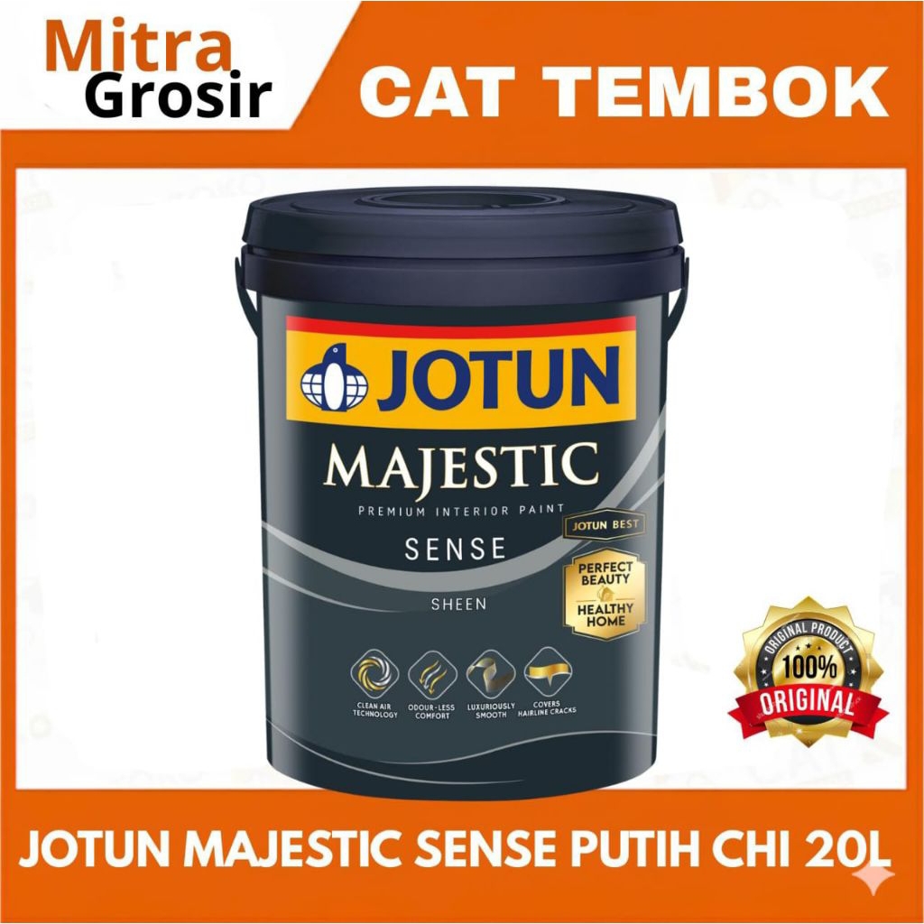 JOTUN SENSE WHITE CHI 20L | CAT TEMBOK INTERIOR JOTUN WHITE/PUTIH CHI | KEMASAN PAIL