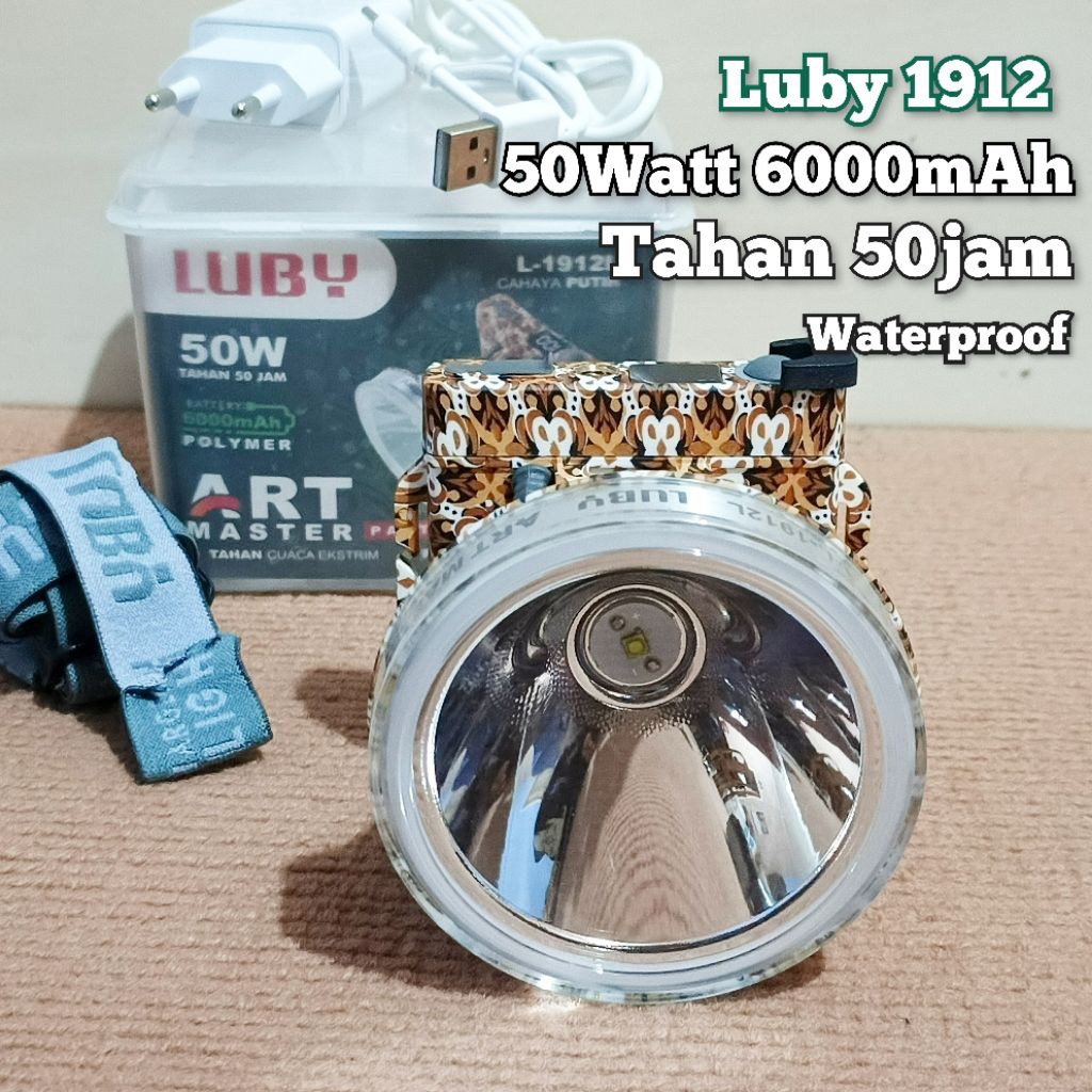 senter kepala Luby L 1912 headlamp luby 1912 Luby 50W ART MASTER Baterai Charger