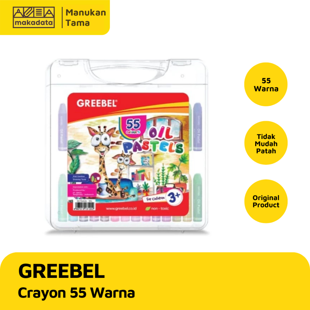 Crayon / Oil Pastel Greebel isi 55 Warna
