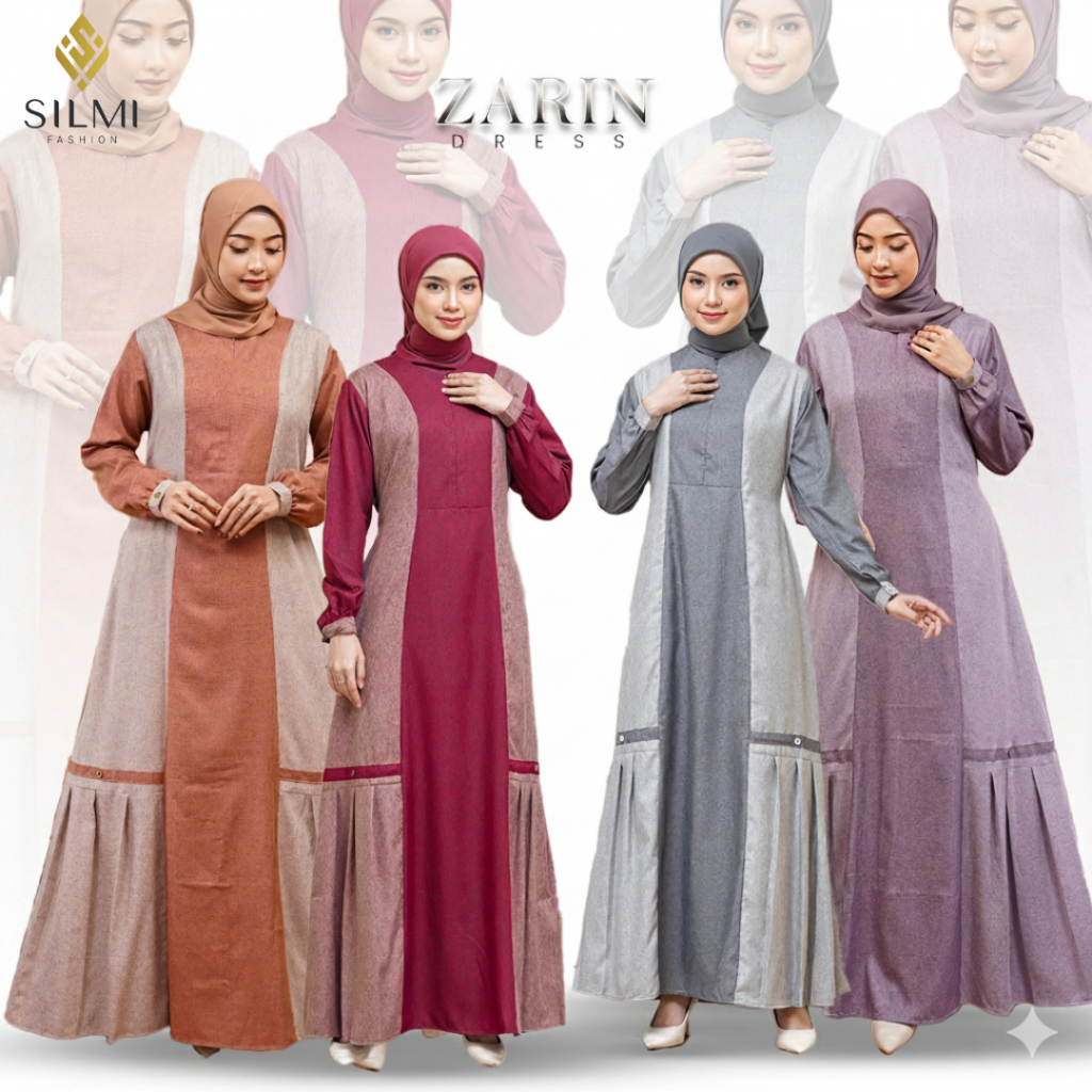 SILMI - Gamis Daily Remaja - Gamis Polos Premium Zarin
