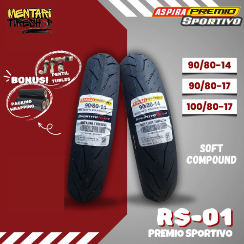 BAN ASPIRA PREMIO SPORTIVO RS01 ( 70/80-17 - 90/80-14 - 90/80-17 - 100/80-17 )TUBELESS SOFT COMPOUND