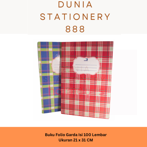 Buku Tulis Folio F4 Garda 100 Lembar Buku Hard Cover Folio Buku Akuntansi