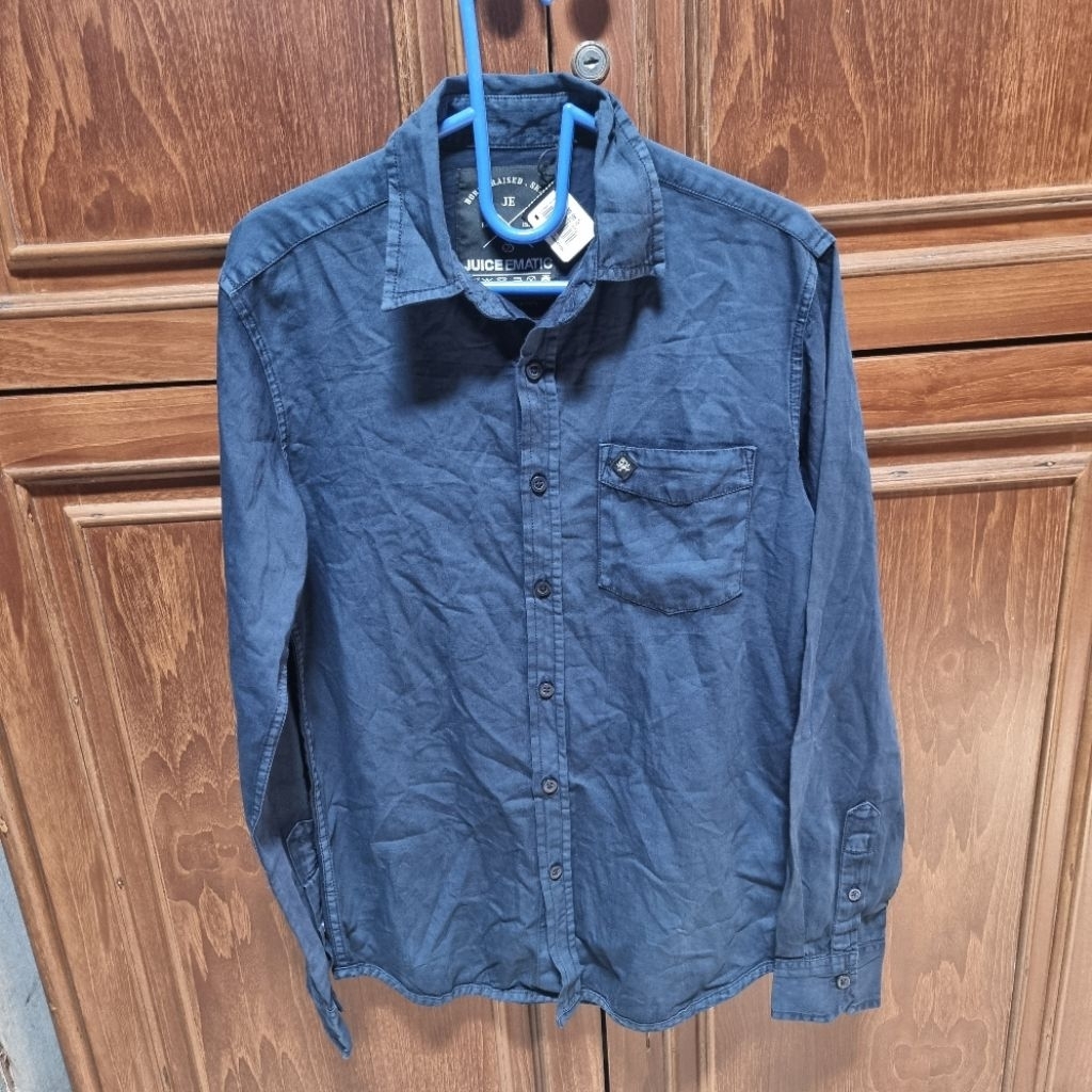 Kemeja Panjang Juice Ematic Metro Navy Blue Original