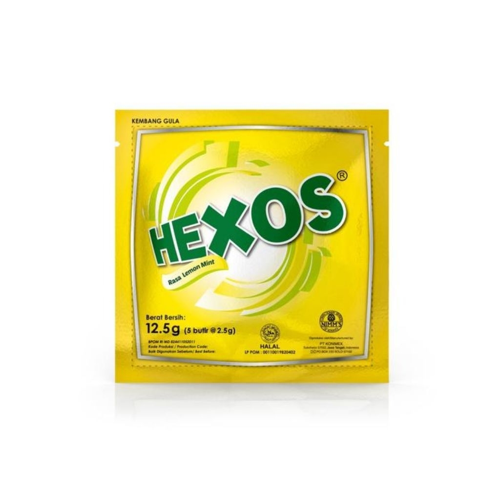 Grosir Permen Hexos Kuning Lemon 1 box isi 50pcs