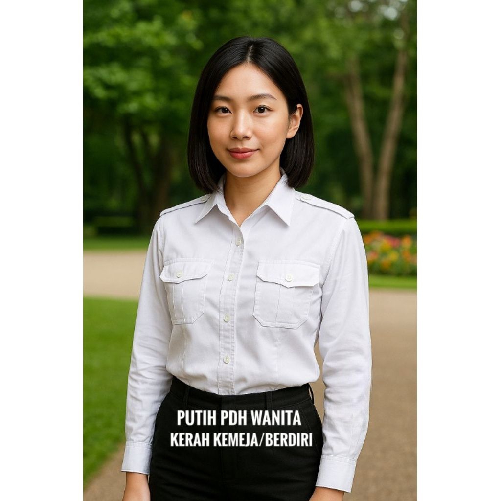 baju pdh/pdl putih lengan panjang wanita