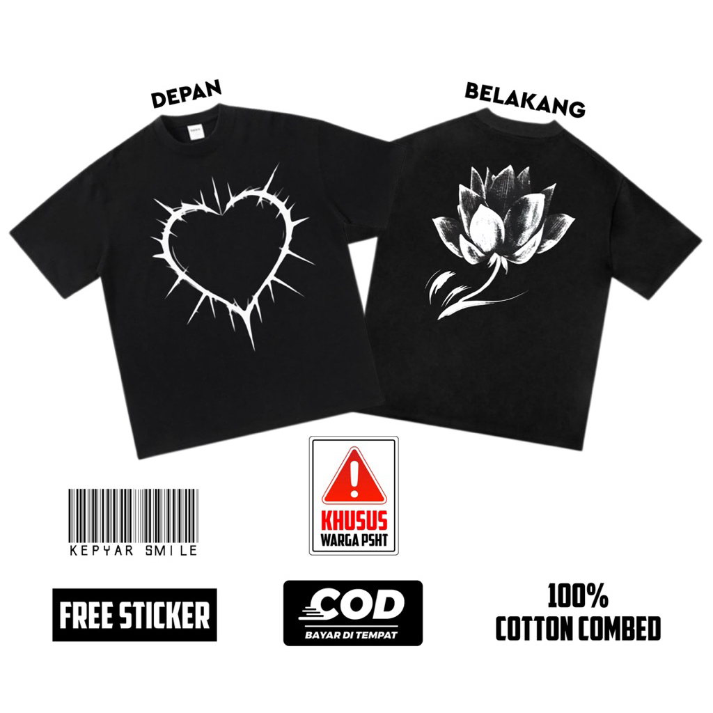 Tshirt Kaos PSHT Kepyar Bunga Terate Free Stiker