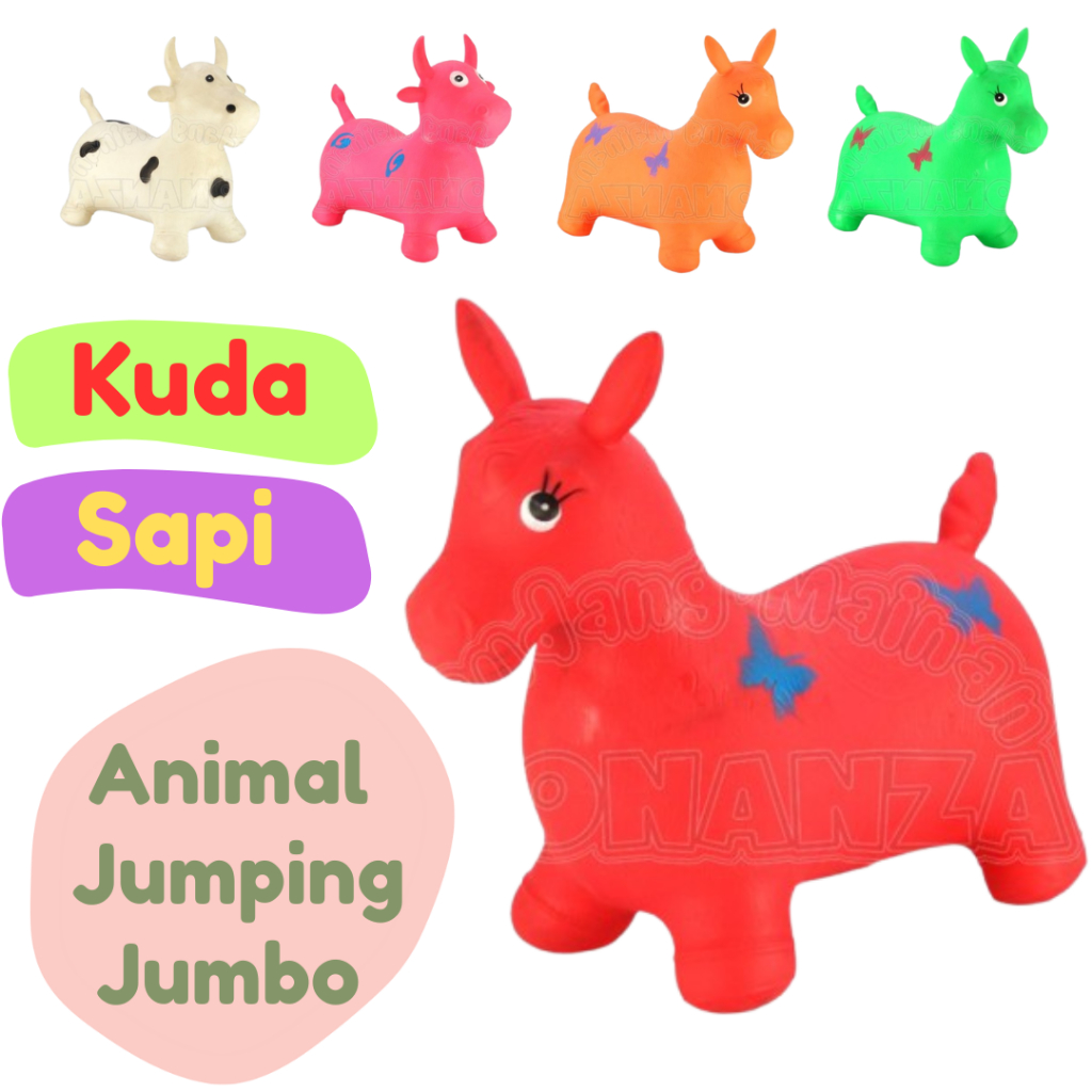 [Bonanza] Tunggangan Binatang Karet Jumbo Animal Jumping Mainan Kuda-kudaan