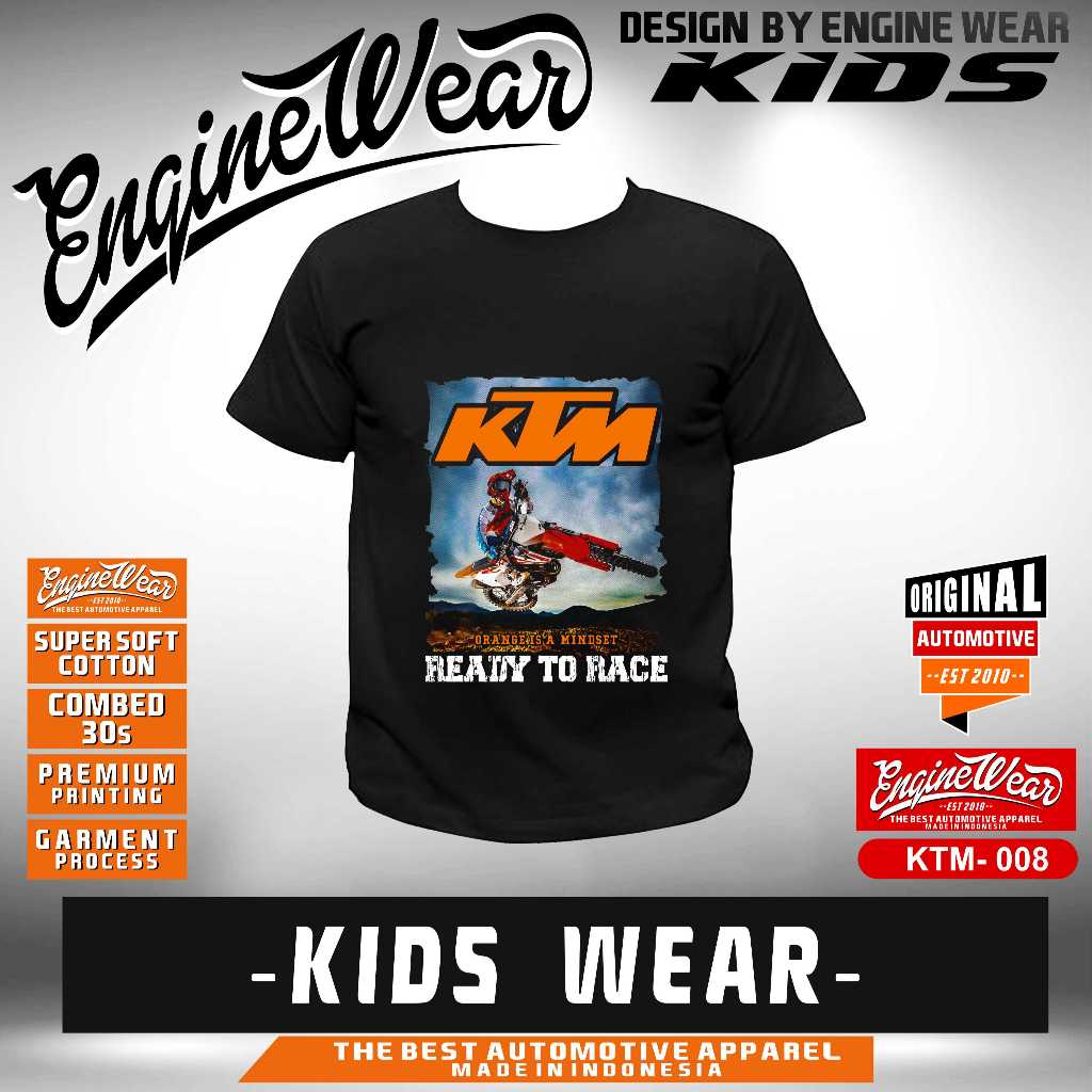 Kaos anak KTM racing T-shirt  motor cross baju motocross adventure racing kaos otomotif motor trail 