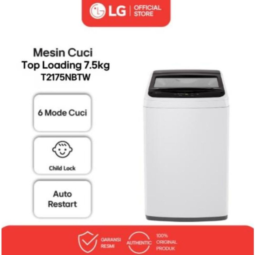 Mesin Cuci LG 1 Tabung T2175NB 7.5KG