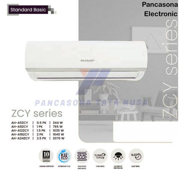AC SHARP STANDAR SERIES 0.5 PK atau ½ PK AH/AU-A5ZCY GARANSI RESMI