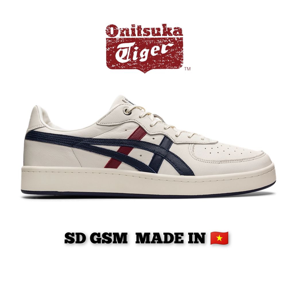 Sepatu Sneakers Wanita Dan Pria - GSM SD Cream Peacoat Unisex - Onitsuka Tiger Original Super Deluxe