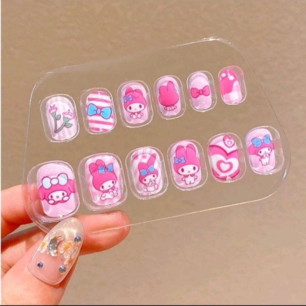 Set Kuku Palsu Anak Cewek Fake Nail Art Karakter