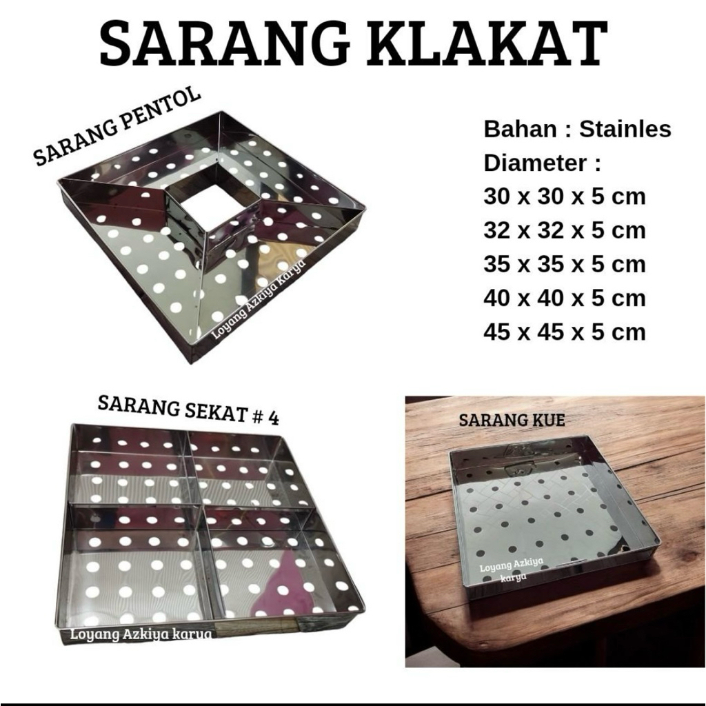 Sarang Kukusan Kotak Stainles untuk panci kukusan kue sekat pentol teguhkarya