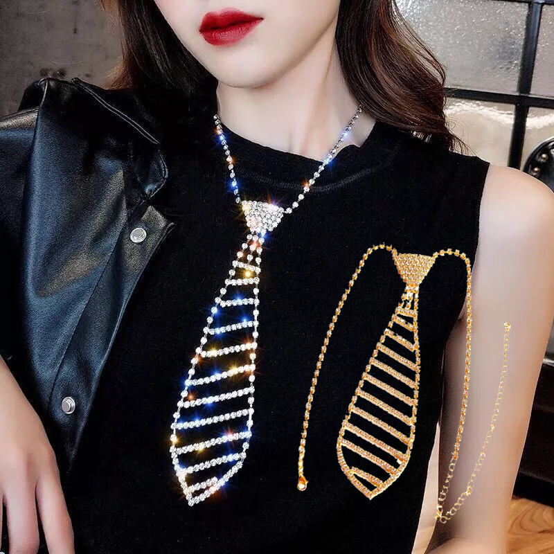 Kalung Panjang Dasi Berlian Imitasi Necklace Dasi Wanita Sexy