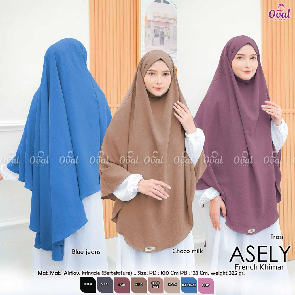 Asely French Khimar Original Oval Hijab Instan Airflow Khimar Airflow Khimar French Asely Hijab Oval