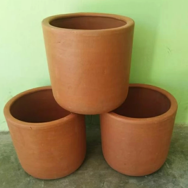 POT KAKTUS DAN SUKULEN GERABAH TANAH LIAT VAS BUNGA TERACOTA BESAR CLAY POT TANAMAN HIAS POLOS 24CM