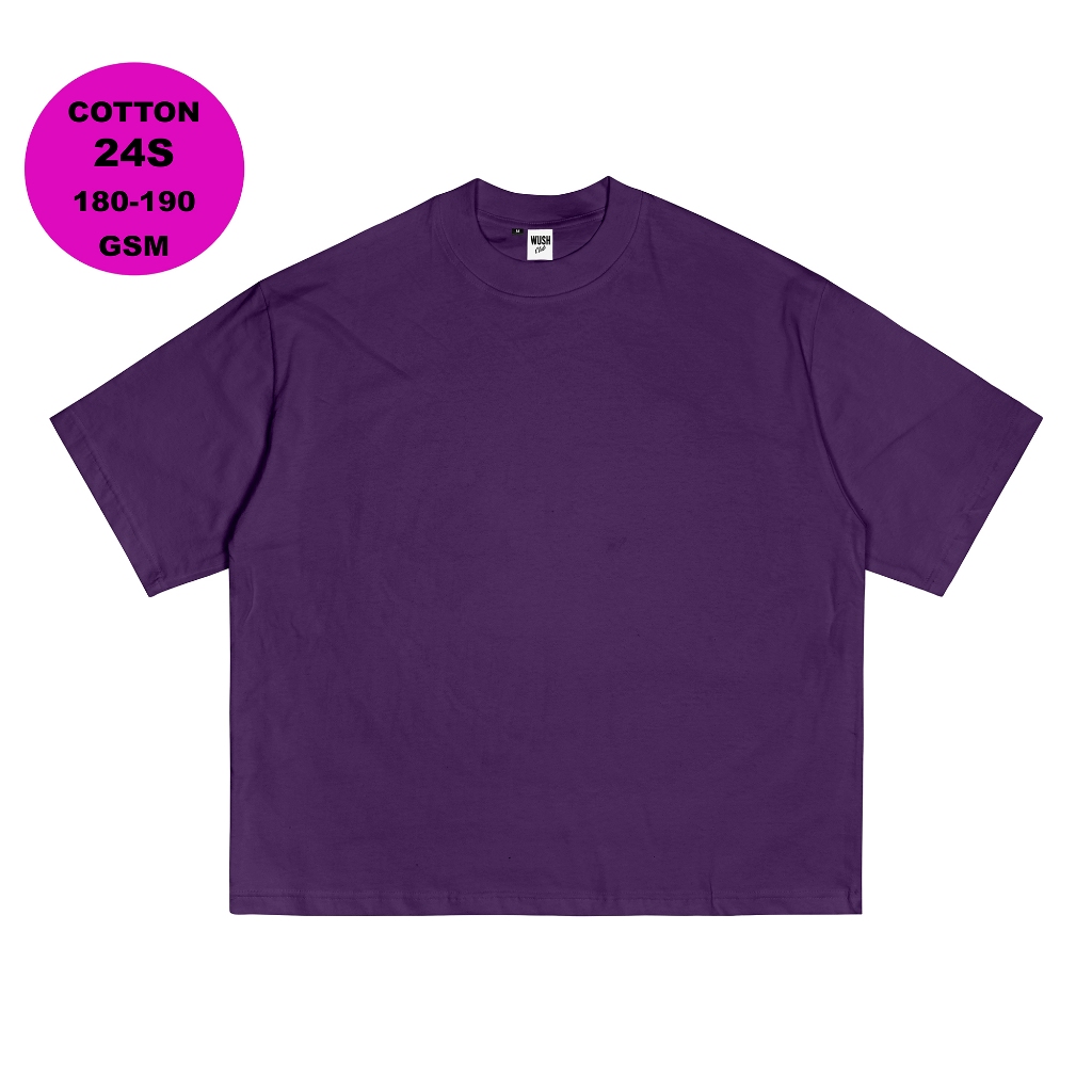 WUSH CLUB BOXY FIT TEE BAJU KAOS DISTRO PRIA WANITA POLOS OVERSIZE COTTON COMBAD 24S DARK PURPLE