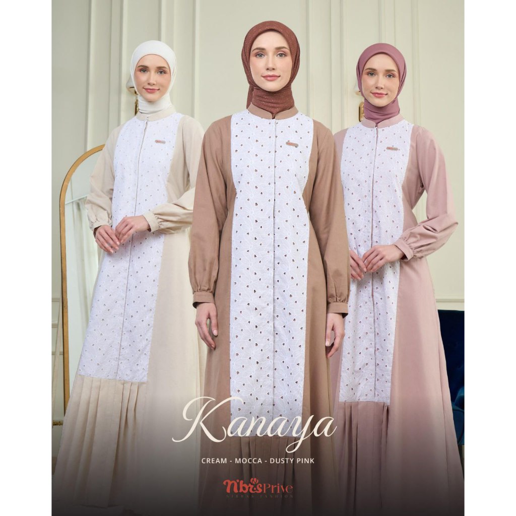 DRESS CANTIK KANAYA BY NIBRAS BAHAN Linen mix Cotton Bordir premium