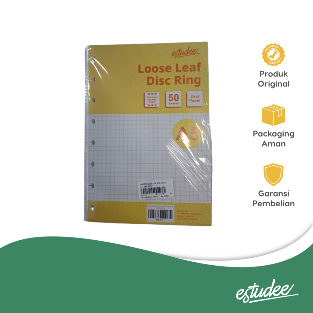 ESTUDEE LOOSE LEAF DISC RING A5 - GRID 50SHT