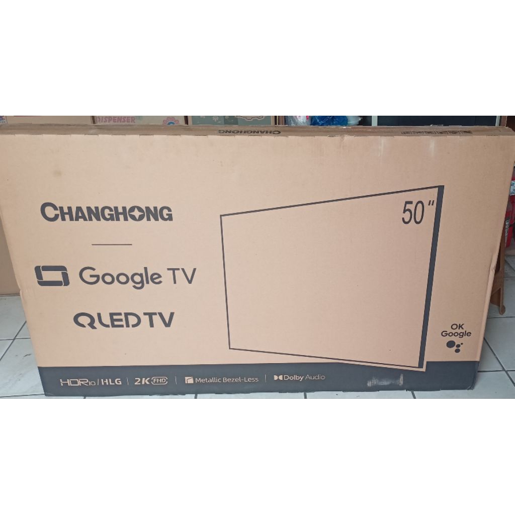 Qled tv changhong 50 inci 50qst1 go ogletv hdr 10 hlg metallic bezel less dolby audio 50inci 50qst o