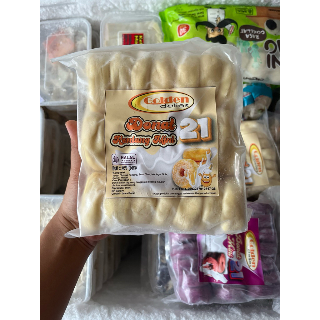 Donat Kentang Golden Delies Isi 21 Pcs/Donat Kentang Frozen/Donat Frozen/Donat Bandung Frozen/Donat 