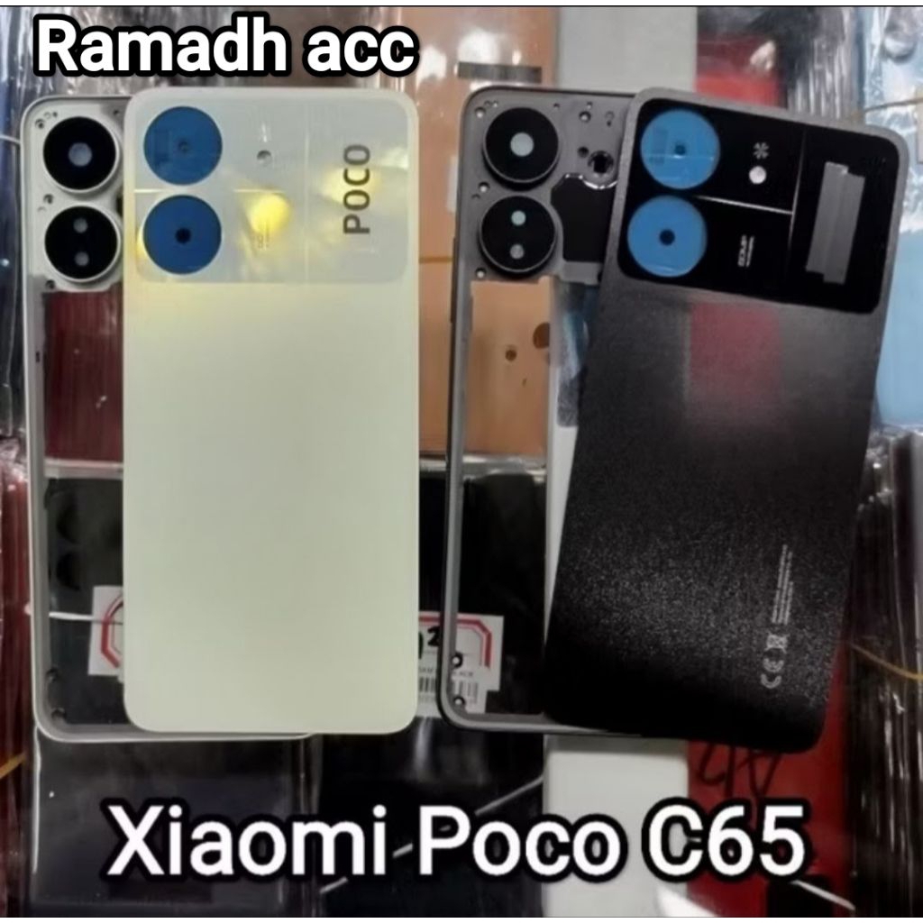 Cessing Housing Fullset Xiaomi Poco C65  Beckdoor+Bezzel Tutup mesin