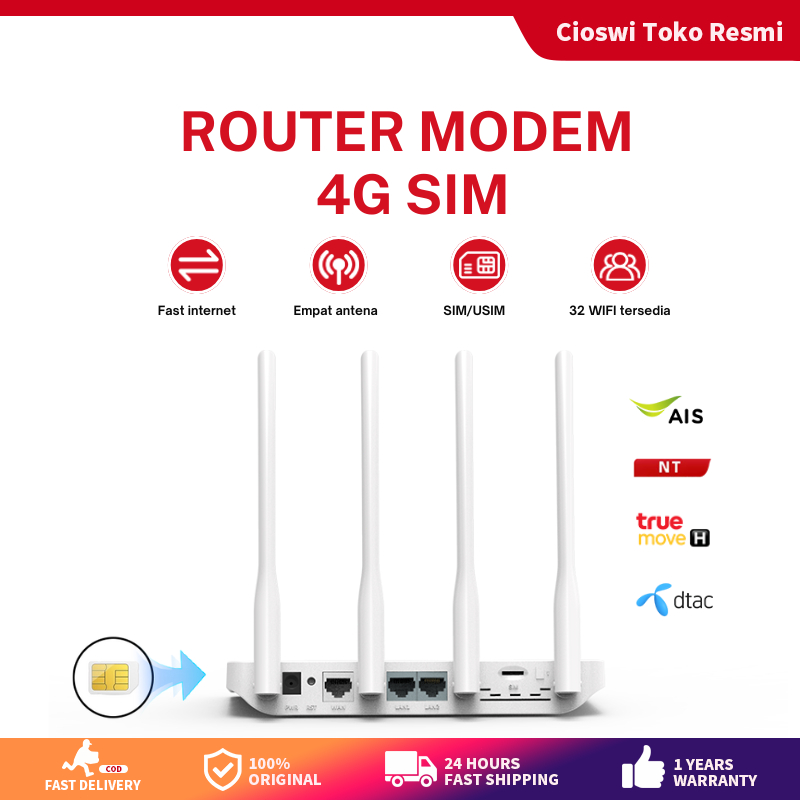 Cioswi Modem 4G Router WiFi 500Mbps SIM Card Wireless Router 4G All Operator