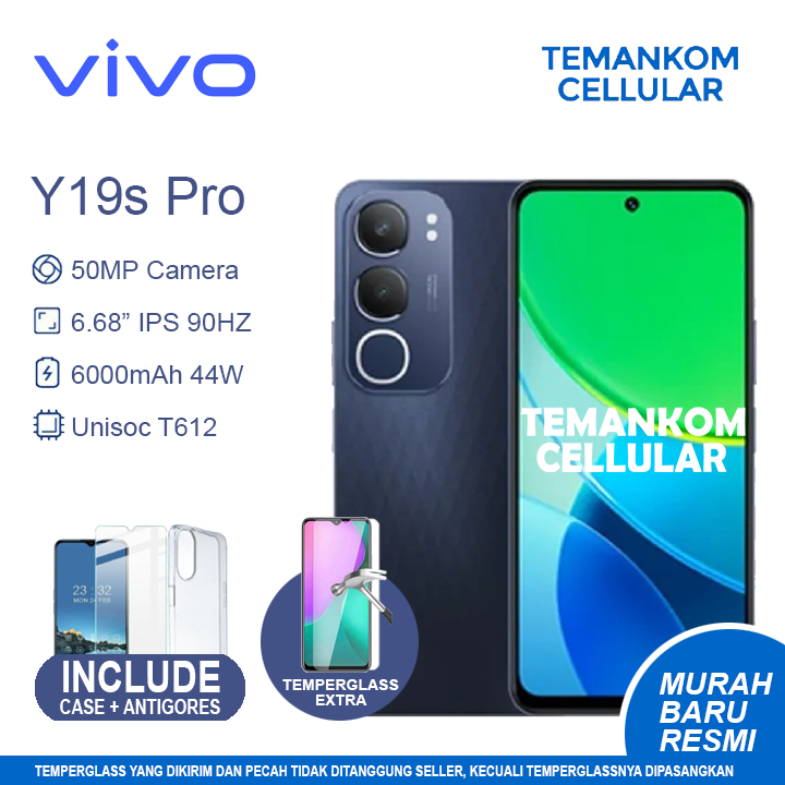Vivo Y19s pro 2025 12GB RAM 6+6 Extend ram 6/128 6GB 128GB Vivo Y19 S pro BARU Garansi RESMI
