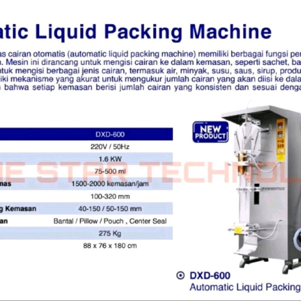 Powerpack Automatic Liquid Sachet Packing Machine DXD-600 DXD 600 Mesin Sachet Cair