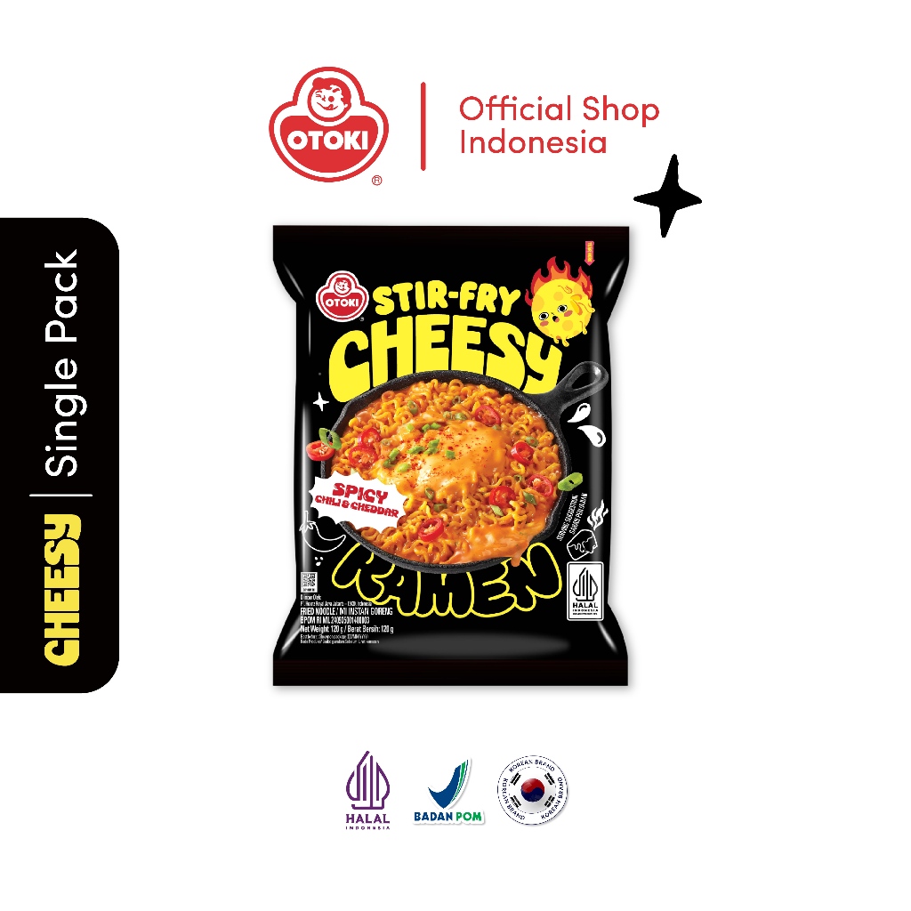 OTOKI Stir Fry Cheesy Ramen Spicy HALAL 120g - Mie Instan Goreng Ramyeon Rasa Keju Pedas Creamy