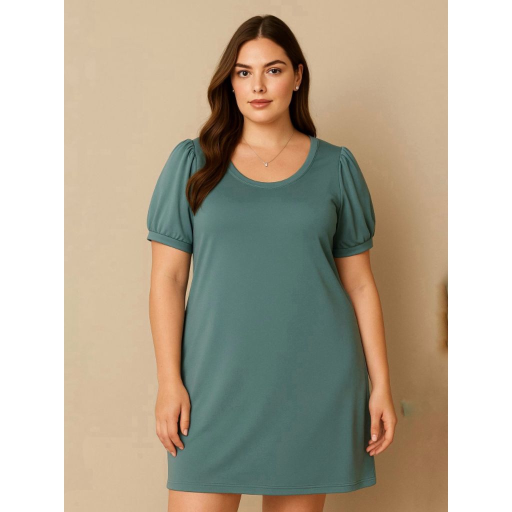 DRESS BIG SIZE AMAZON ESSENTIALS MODA ELBOW SLEVEE (LD 90-140)