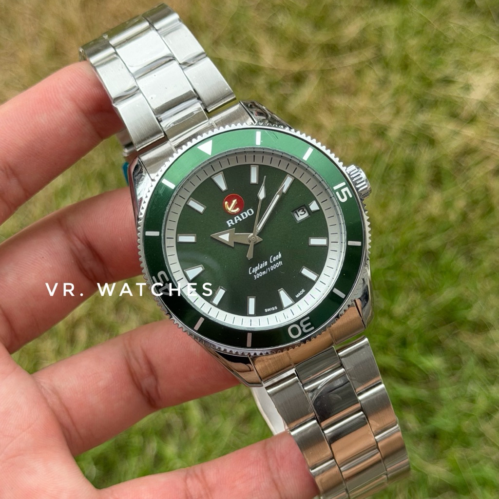 New Jam Tangan Pria Rado Captain Cook Automatic Stainless Steel Open Backcase Include Box