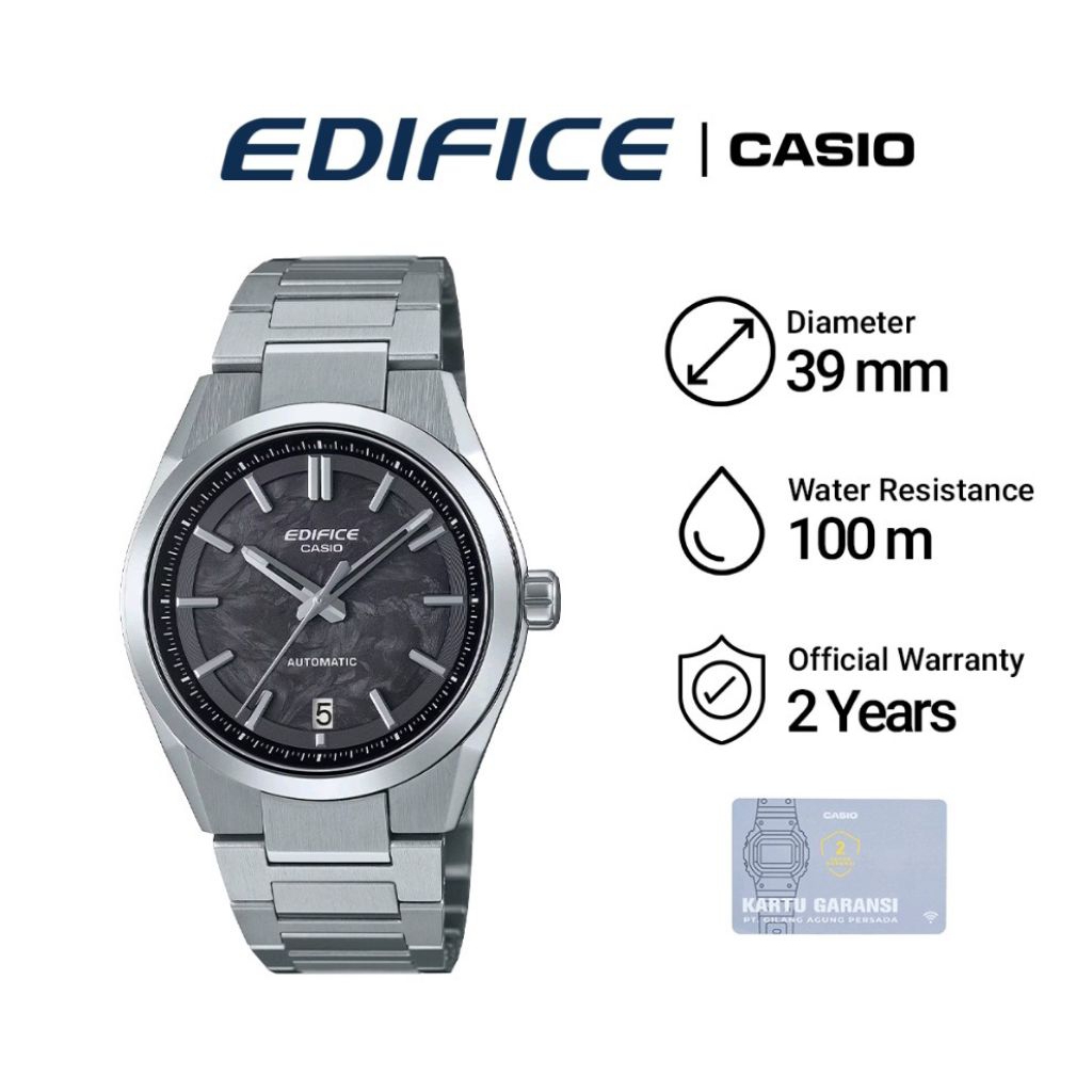 Casio EDIFICE EFK-100CD-1ADR Jam Tangan Pria Automatic Carbon Stainless EFK-100CD-1A EFK 100CD 1ADR 