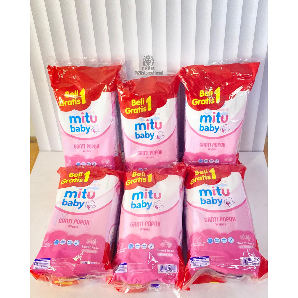 PAKET [2 - 4 Bundle] Mitu Baby Tissue Basah Ganti Popok Tisu Bayi Biru BPOM