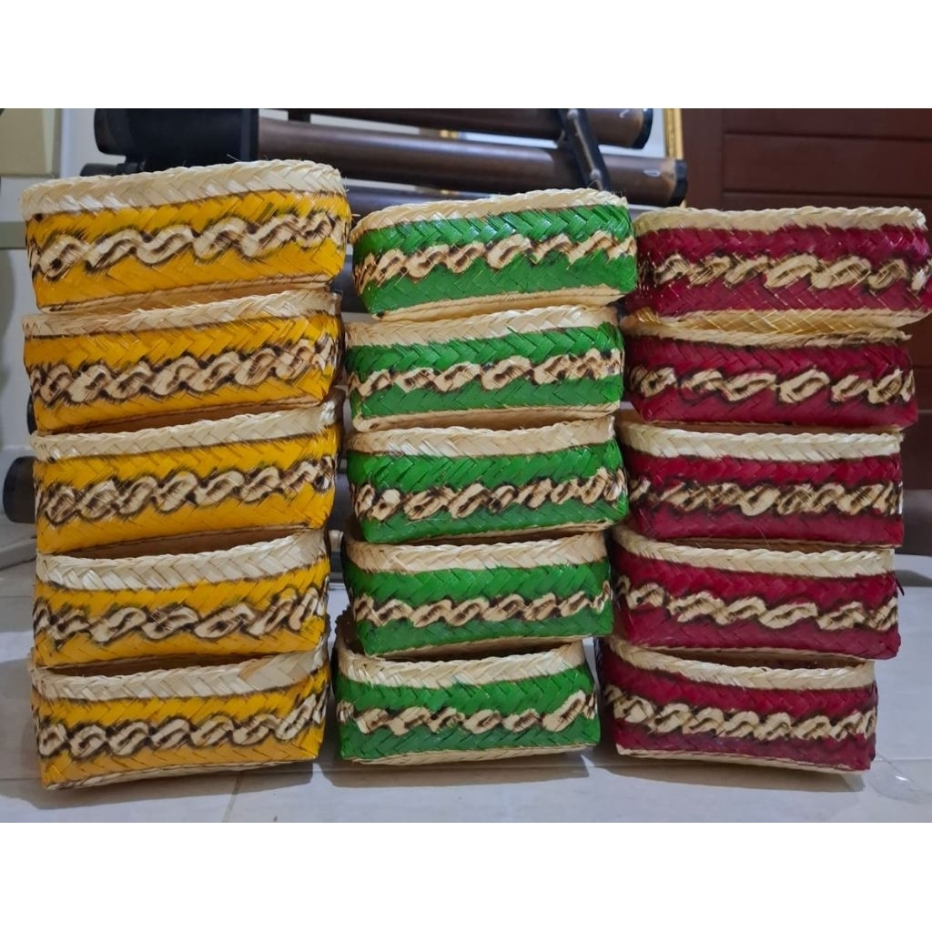 Kepe Sodan Lukis Motif Batik (Isi 5 Pcs) / Kepe Bambu