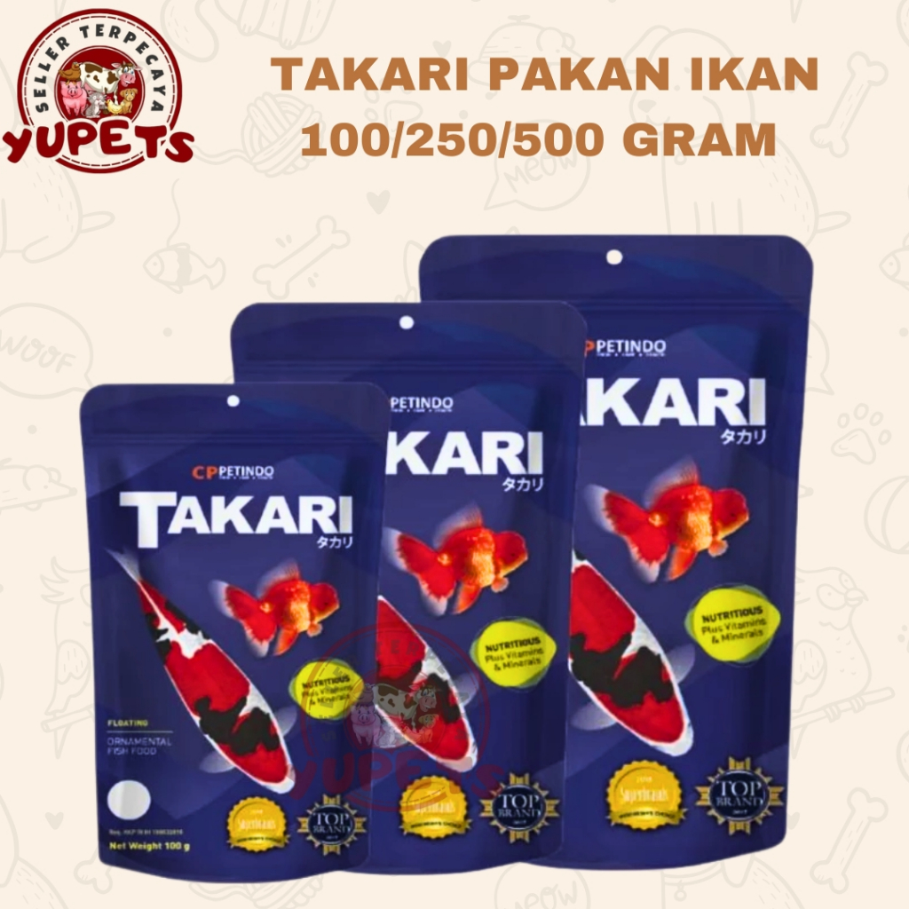 (COD) TAKARI PAKAN IKAN UKURAN 100 250 500 GRAM