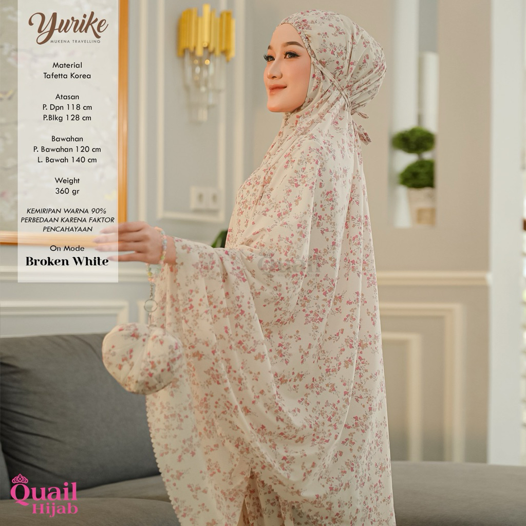 Yurike Mukena Travelling Original Quail Hijab Mukena Material Tafetta Korea Mukena Travel Quail Hija