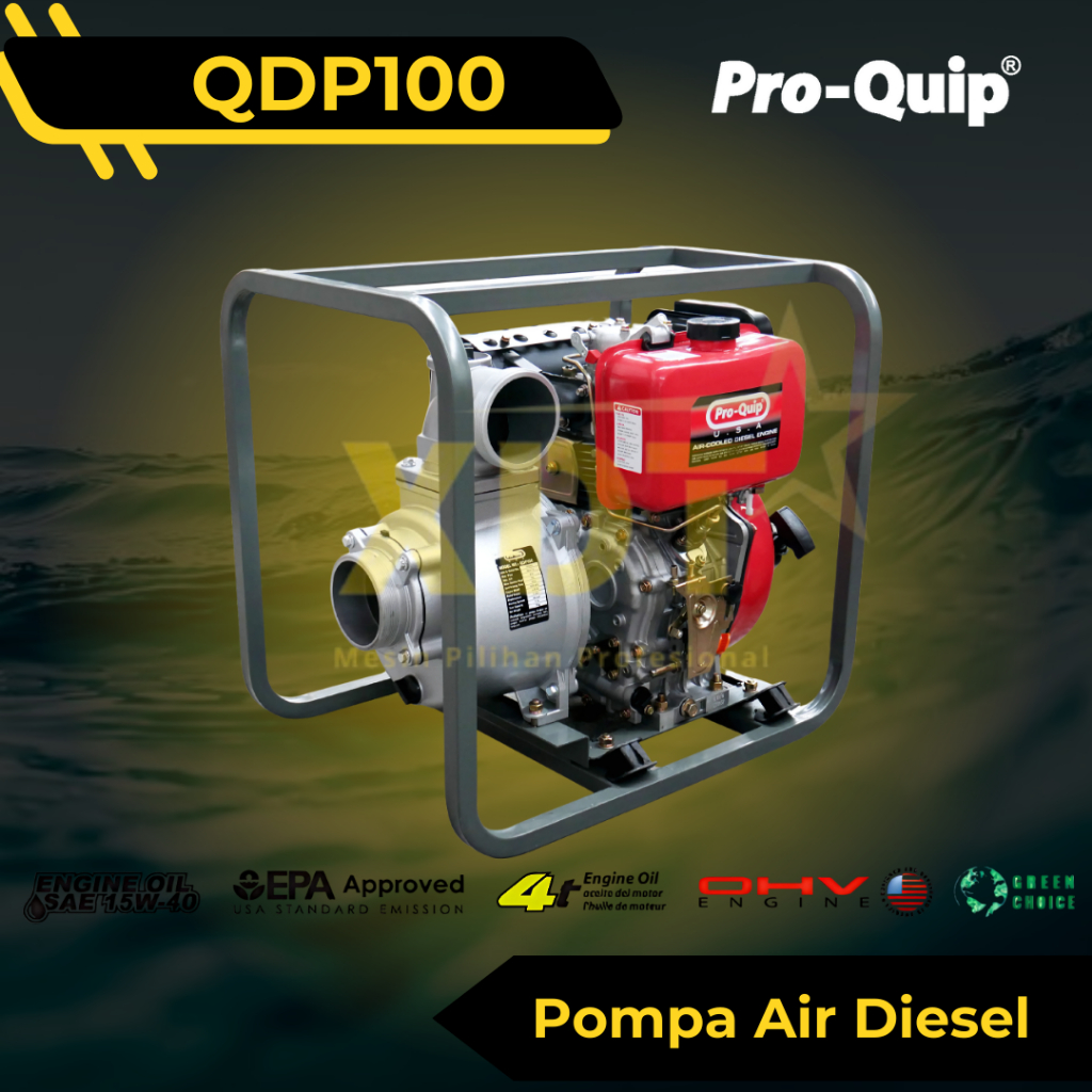 ProQuip QDP100 Mesin Pompa Air Sawah Penggerak Diesel 4 Inch Pompa Air Alkon Irigasi Solar 4" Waterp
