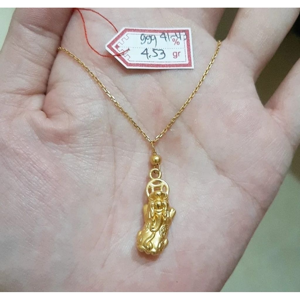 Kalung emas 24k naga pixiu