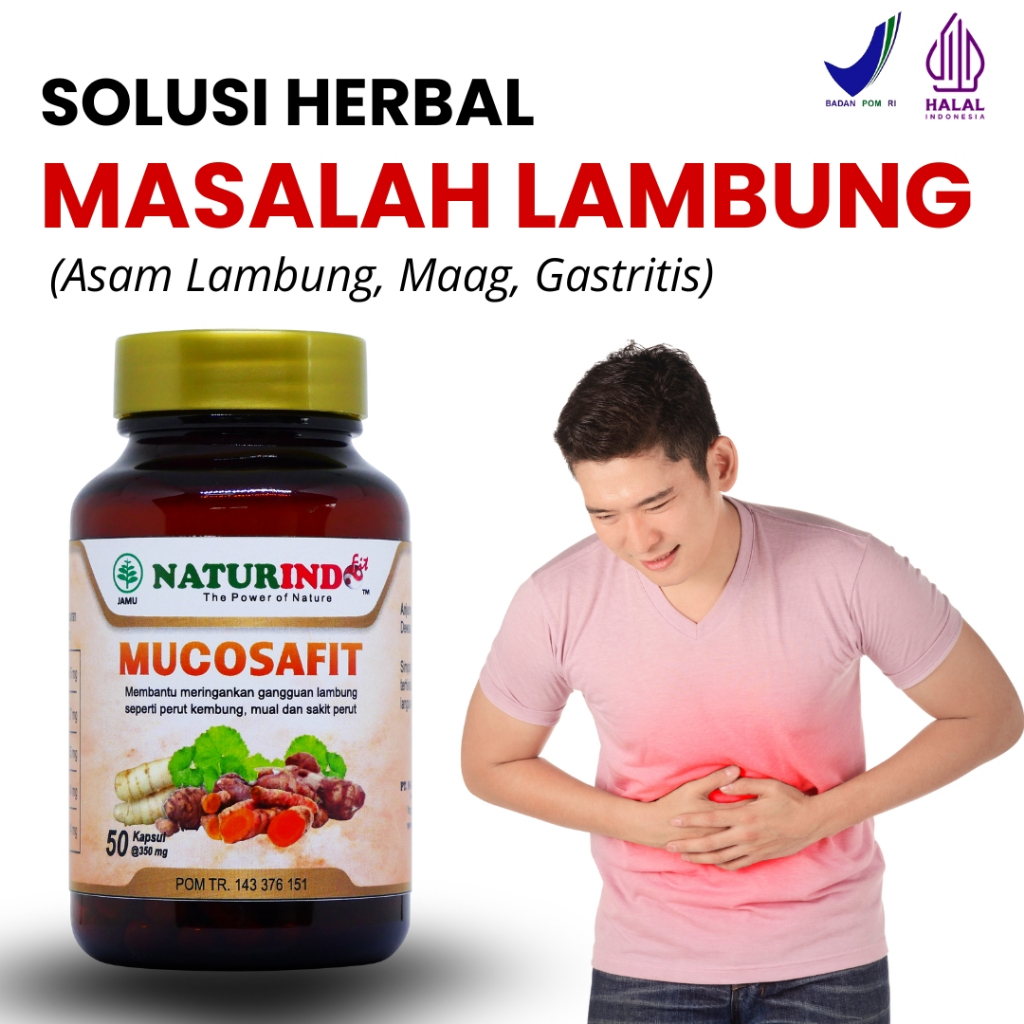 Mucosafit Naturindo Jamu Herbal Asam Lambung Maag GERD Gastritis Mengurangi Asam Lambung